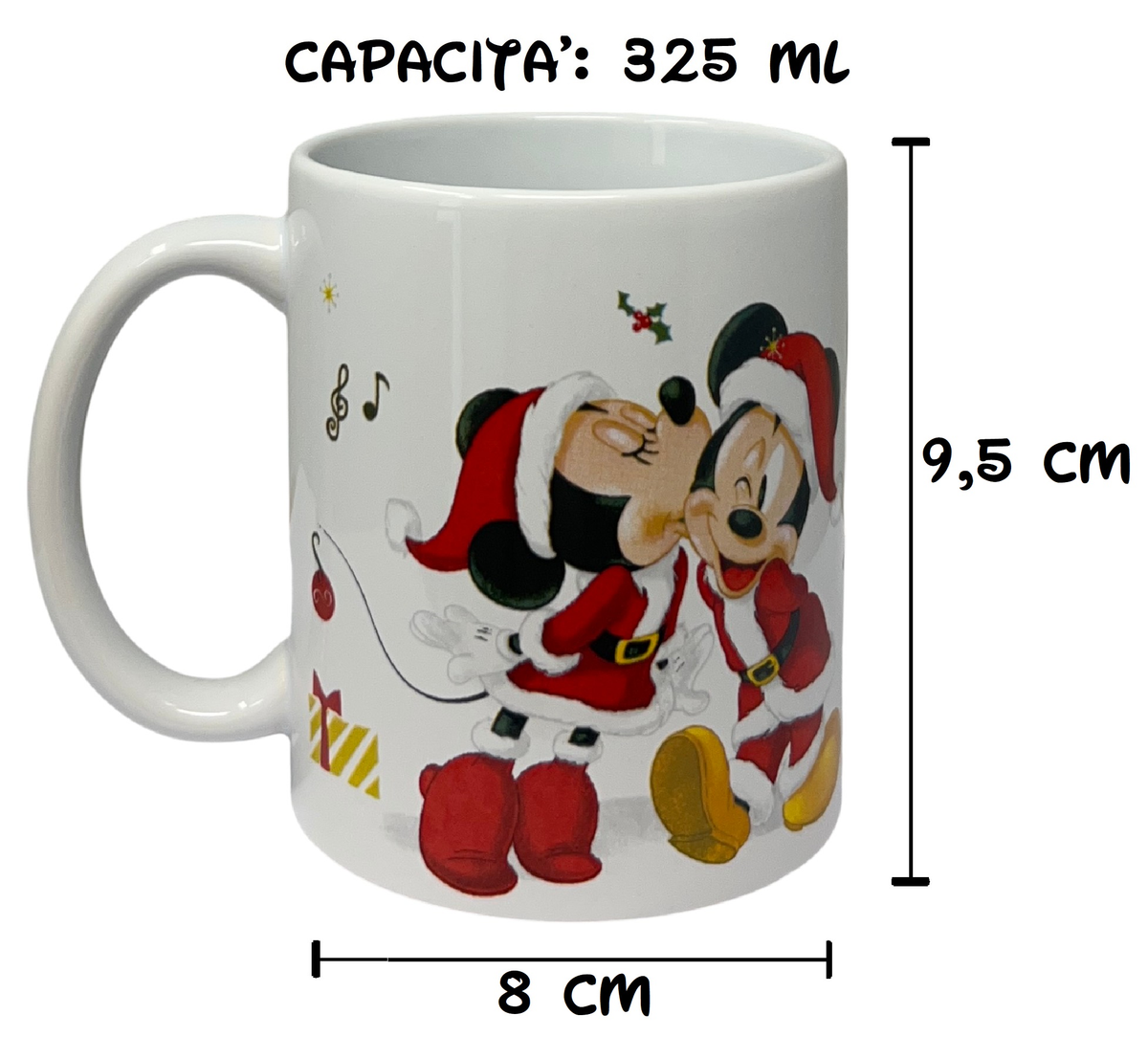 Tazza Natale Minnie e Topolino DISNEY in Ceramica Modello Mug 325 Ml in Confezione - 83067