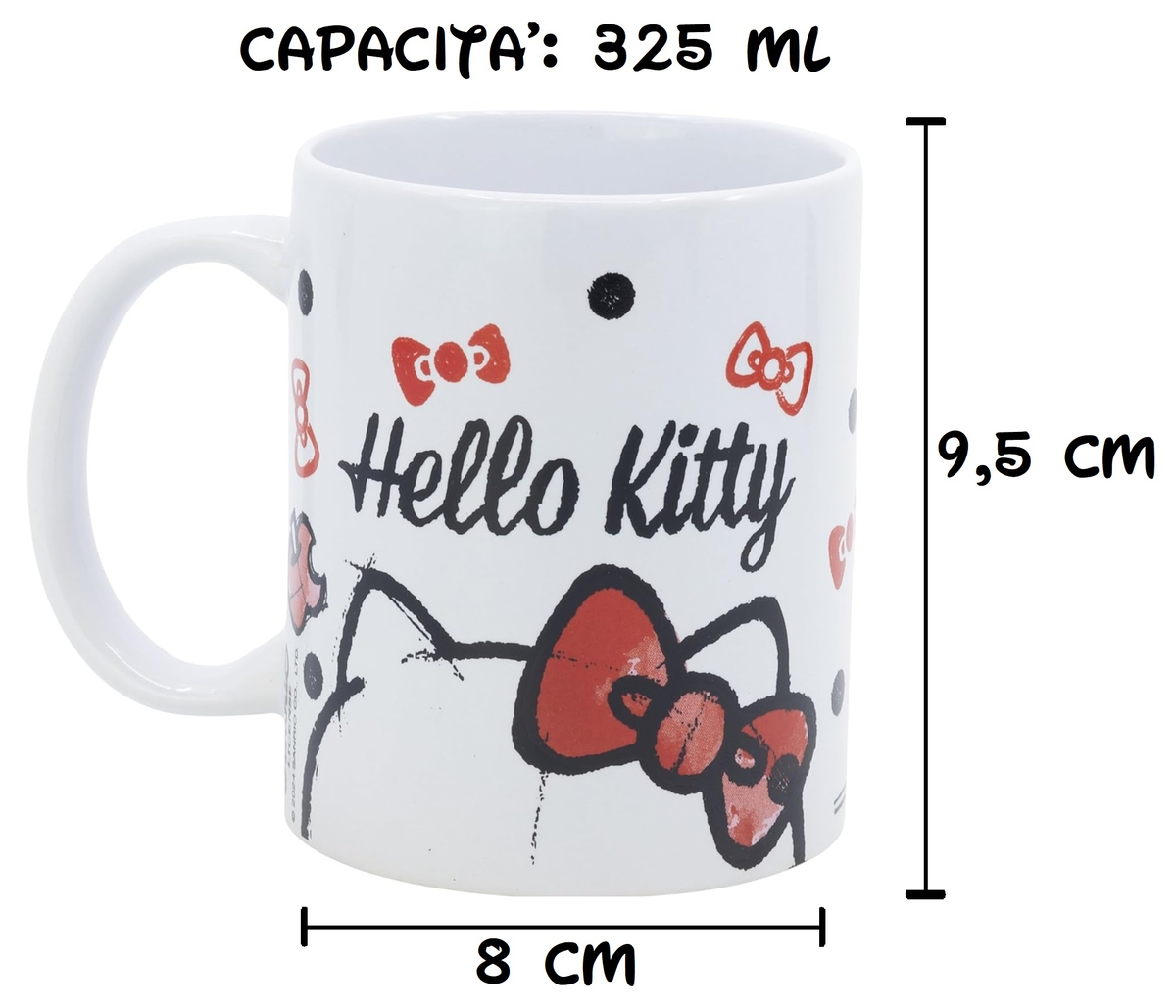 Tazza in Ceramica Hello Kitty Sanrio Modello Mug 325 Ml in Confezione - 83072