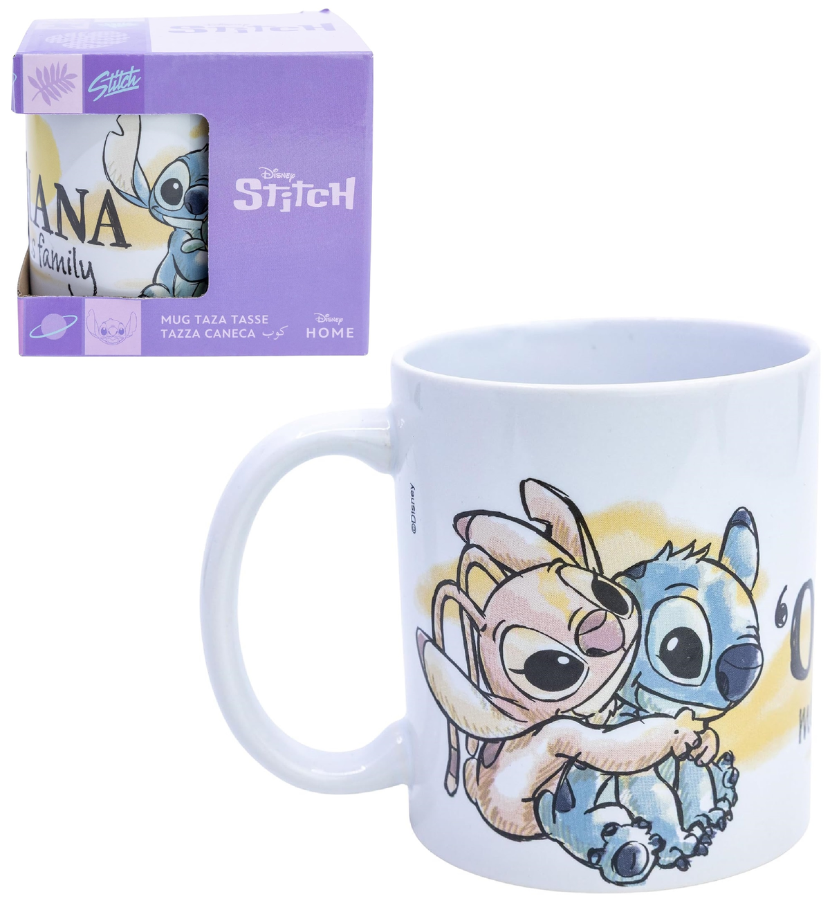 Tazza in Ceramica Stitch e Angel DISNEY Ohana Modello Mug 325 Ml in Confezione - 83073