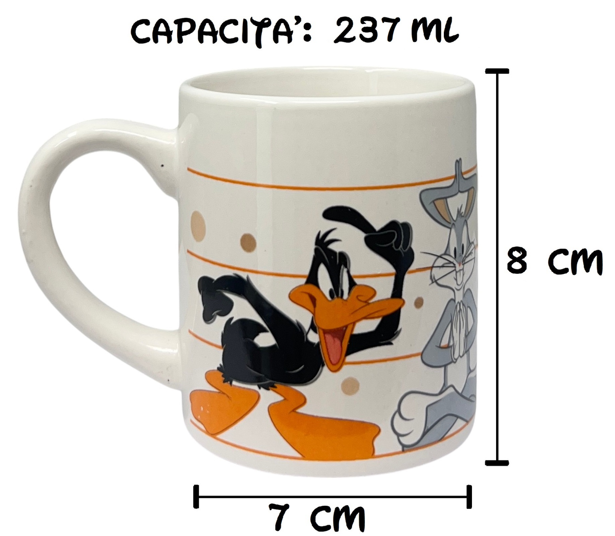 Tazza in Ceramica Looney Tunes Modello Mug 237 Ml in Confezione per Bambini - 83060