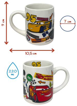 Set 3 Pezzi in Ceramica Cars DISNEY Tazza Ciotola Piatto Stoviglie per Bambini in Confezione - 83049