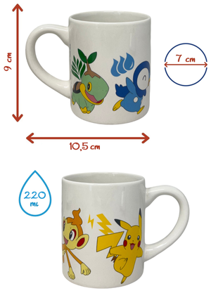 Set 3 Pezzi in Ceramica Pikachu Pokémon Tazza Ciotola Piatto Stoviglie per Bambini in Confezione - 83052