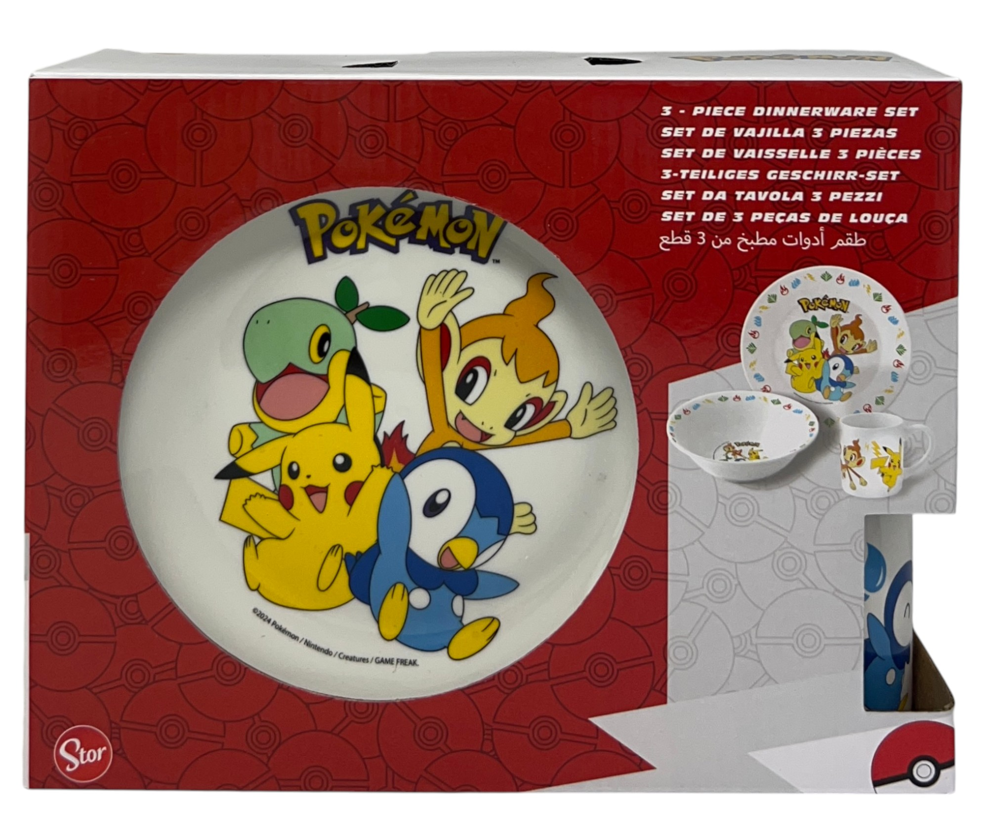 Set 3 Pezzi in Ceramica Pikachu Pokémon Tazza Ciotola Piatto Stoviglie per Bambini in Confezione - 83052