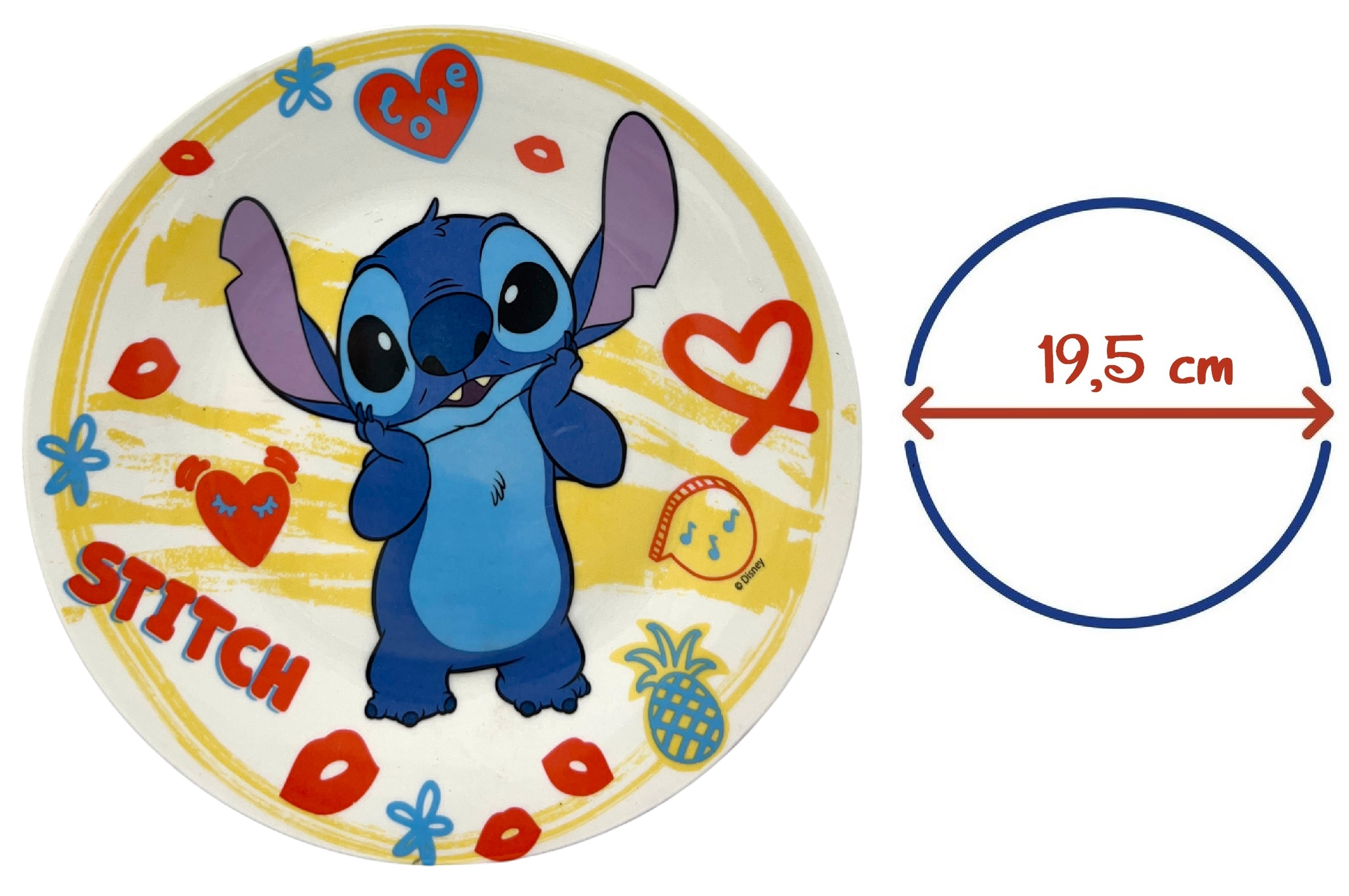 Set 3 Pezzi in Ceramica Stitch DISNEY Tazza Ciotola Piatto Stoviglie per Bambini in Confezione - 83055
