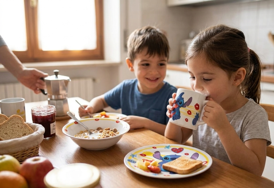 Set 3 Pezzi in Ceramica Stitch DISNEY Tazza Ciotola Piatto Stoviglie per Bambini in Confezione - 83055
