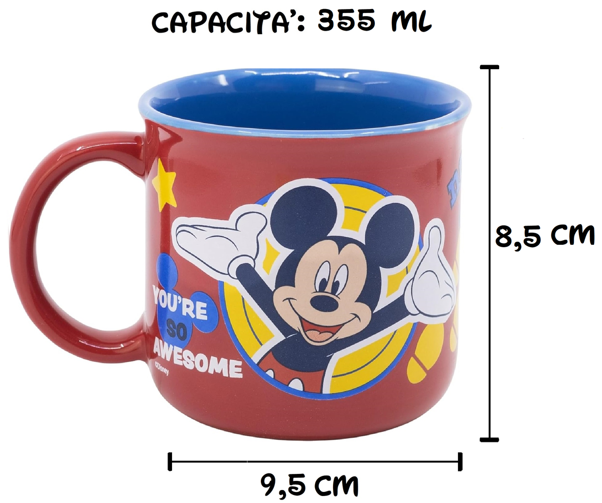 Tazza Topolino DISNEY Modello Mug Doppio Colore 355 Ml in Confezione- 83056