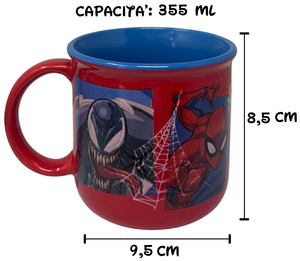 Tazza Spiderman MARVEL Modello Mug Doppio Colore 355 Ml in Confezione- 83057