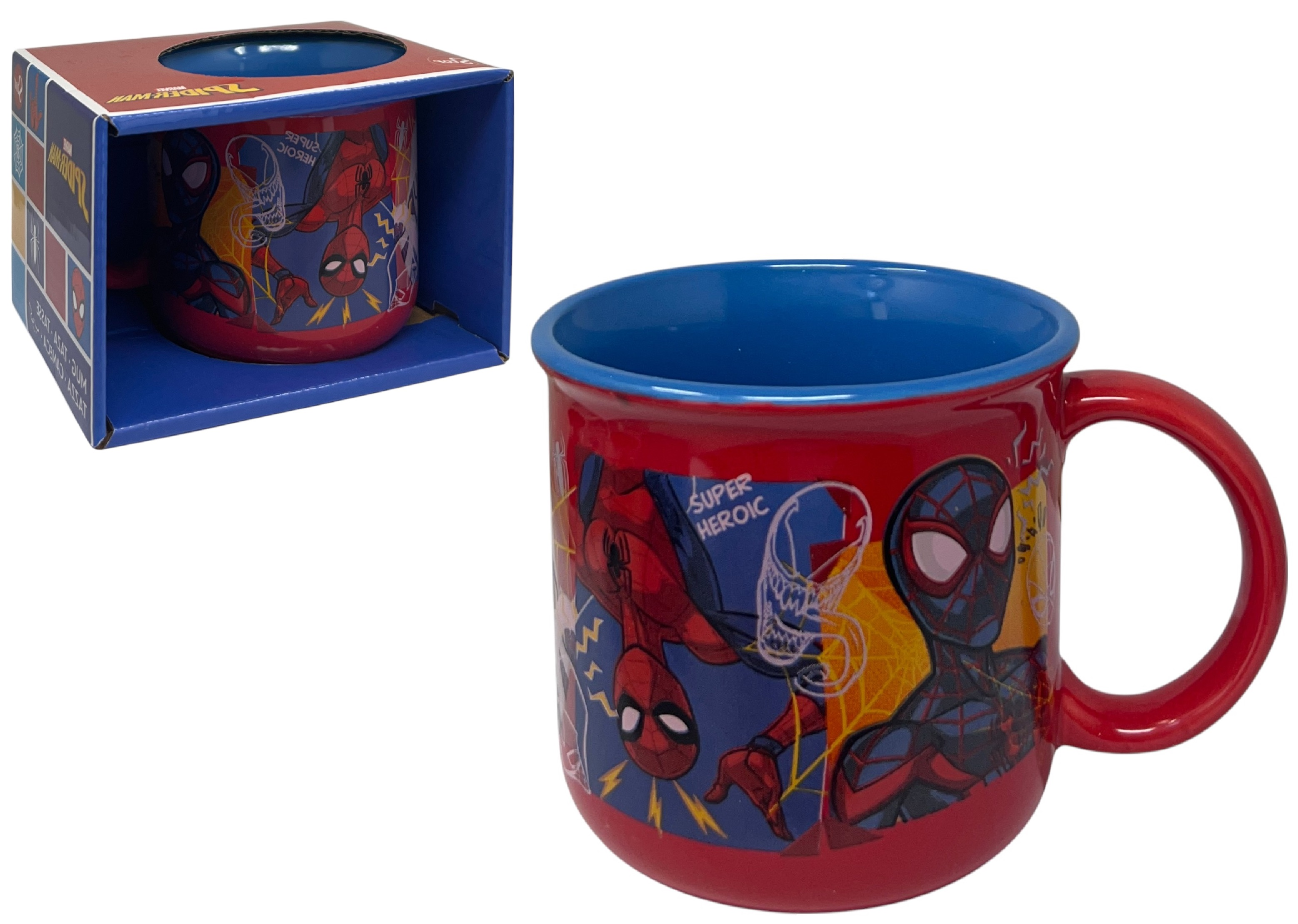 Tazza Spiderman MARVEL Modello Mug Doppio Colore 355 Ml in Confezione- 83057