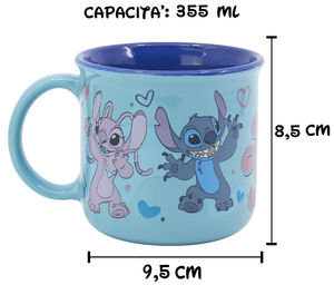 Tazza Stitch e Angel DISNEY Modello Mug Doppio Colore 355 Ml in Confezione- 83058