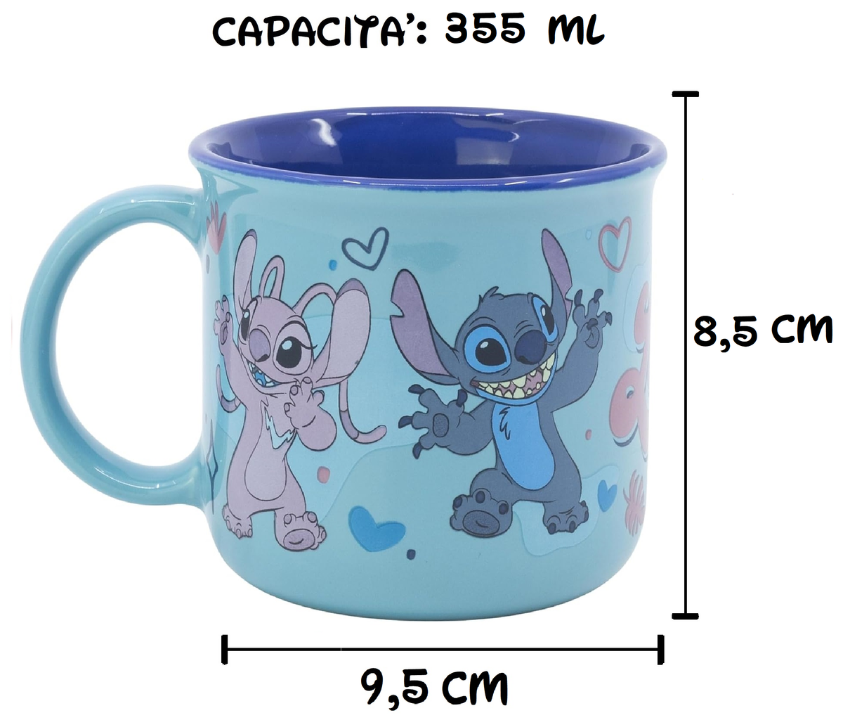 Tazza Stitch e Angel DISNEY Modello Mug Doppio Colore 355 Ml in Confezione- 83058