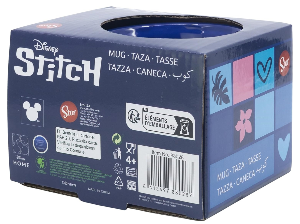 Tazza Stitch e Angel DISNEY Modello Mug Doppio Colore 355 Ml in Confezione- 83058