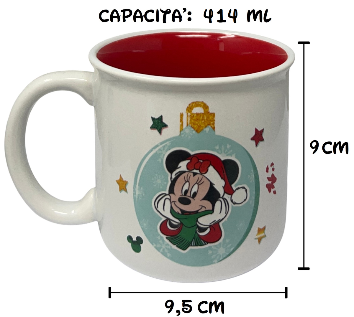 Tazza in Ceramica Minnie Mouse Natale DISNEY Modello Mug 414 Ml - 09198