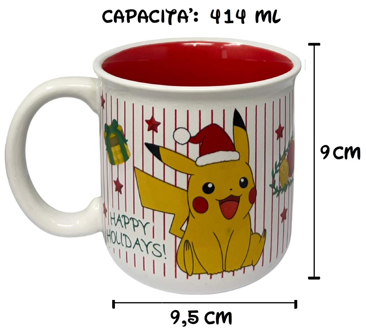 Tazza in Ceramica Pikachu Natale Pokémon Modello Mug 414 Ml - 83077
