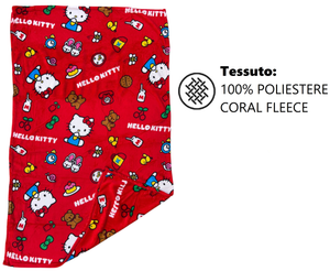 Plaid Hello Kitty Sanrio in Coral Fleece Morbida e Calda Coperta 140 X 90 CM - H09882mc