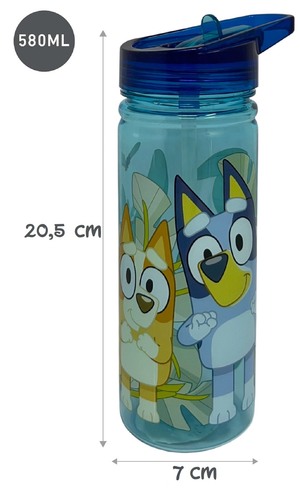Borraccia Ecozen Bluey e Bingo in Tritan Bottiglia con Beccuccio Ripiegabile 580 Ml -83206