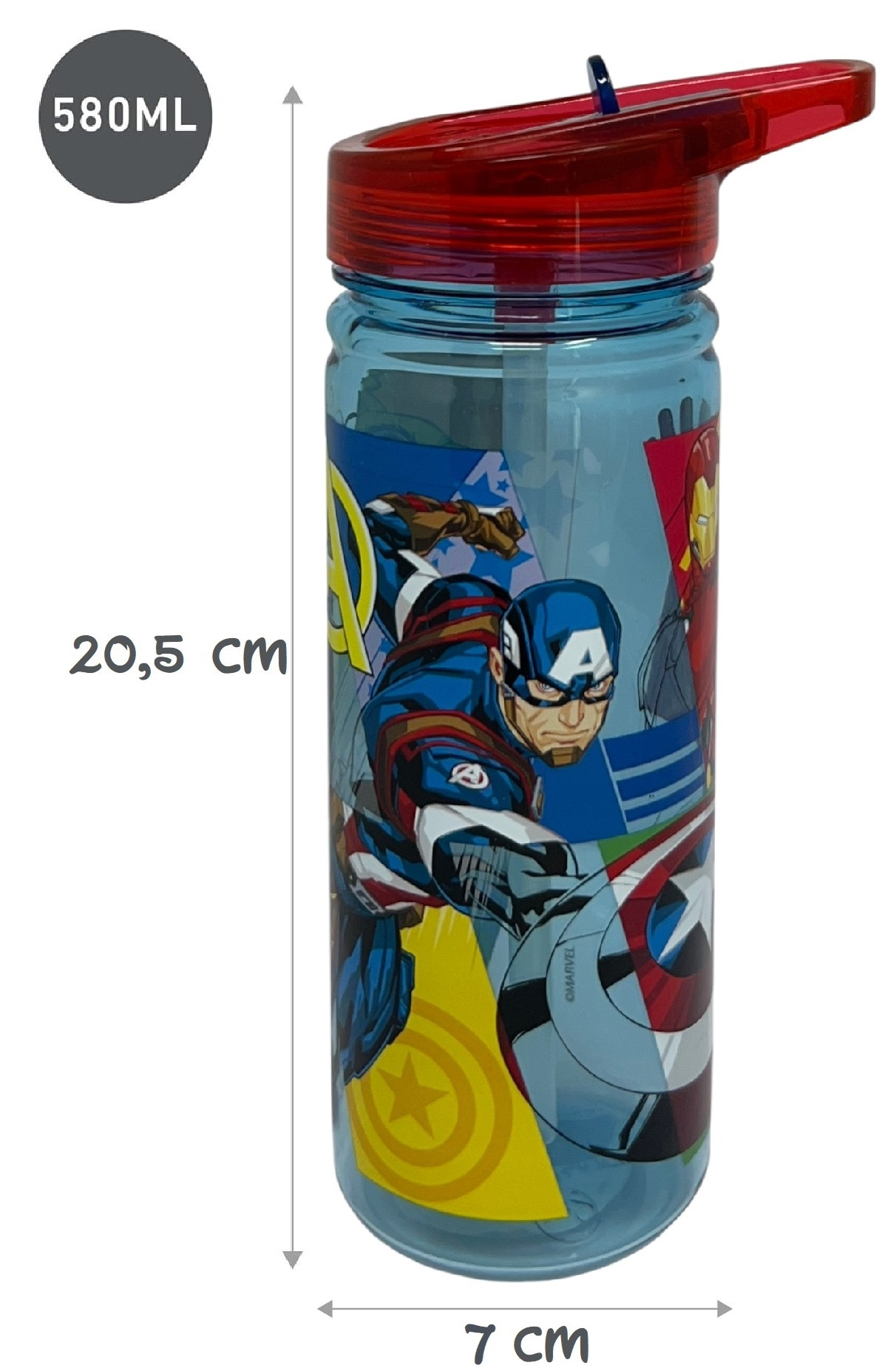 Borraccia Ecozen Avengers MARVEL in Tritan Bottiglia con Beccuccio Ripiegabile 580 Ml -83207