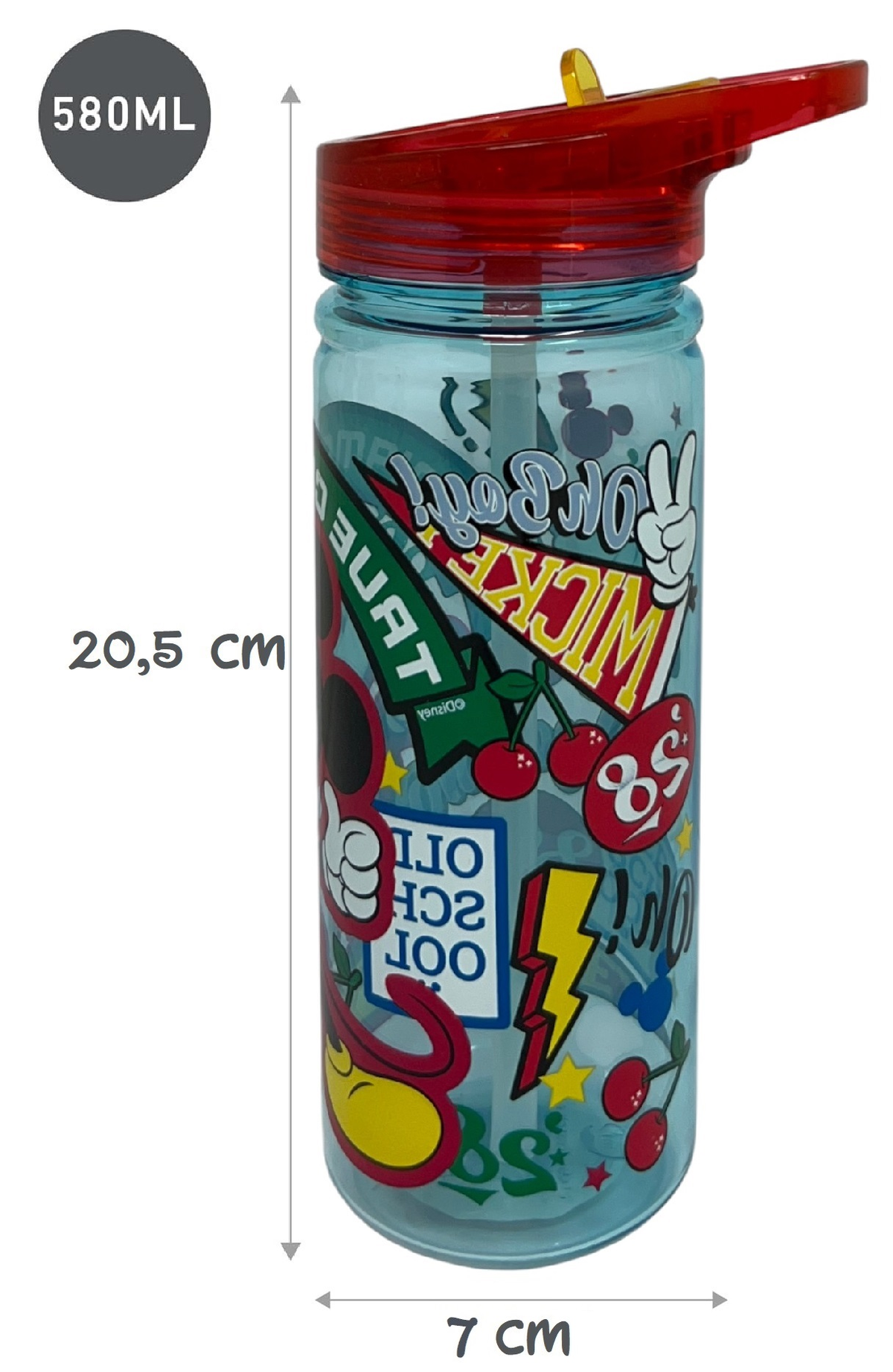 Borraccia Ecozen Topolino DISNEY in Tritan Bottiglia con Beccuccio Ripiegabile 580 Ml -83210