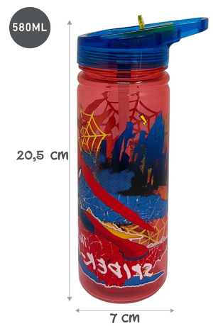 Borraccia Ecozen Spiderman MARVEL in Tritan Bottiglia con Beccuccio Ripiegabile 580 Ml -83213