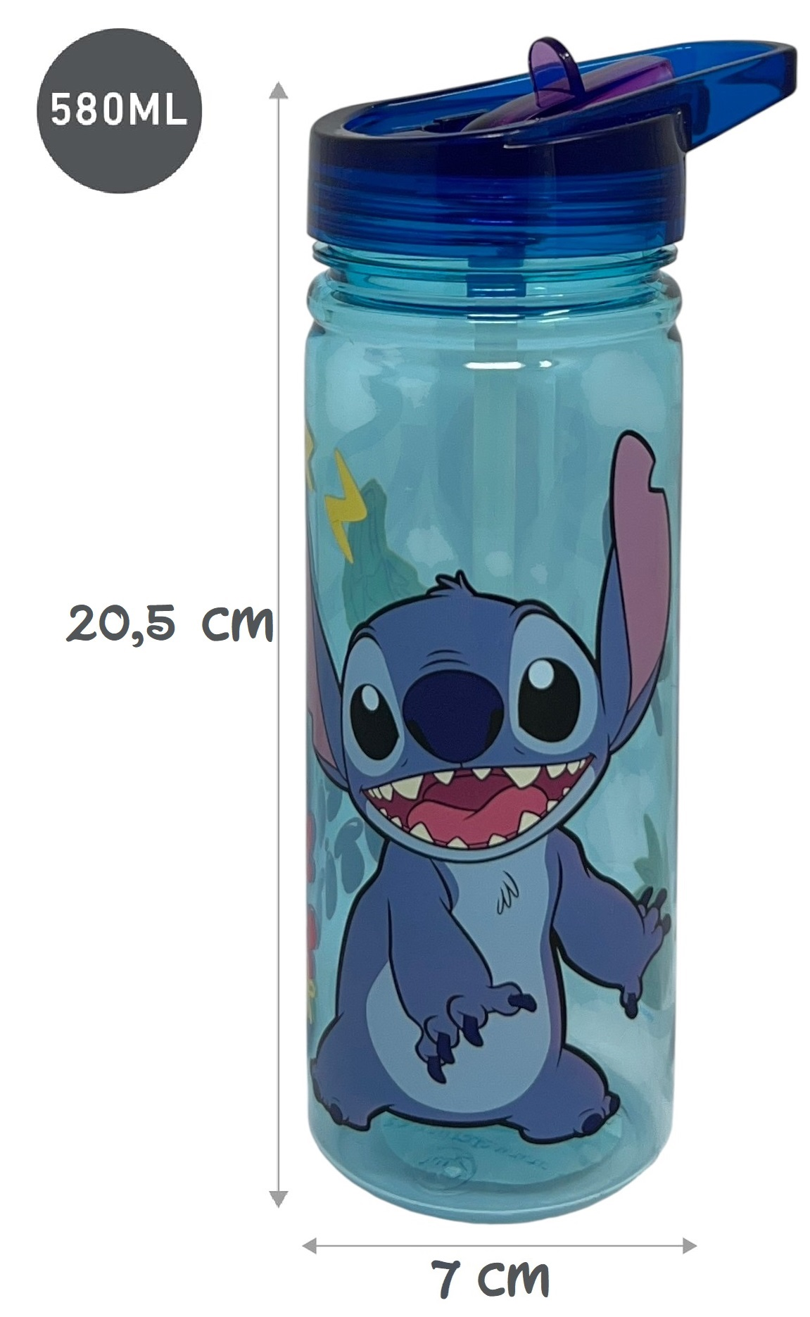 Borraccia Ecozen Stitch DISNEY in Tritan Bottiglia con Beccuccio Ripiegabile 580 Ml -83214