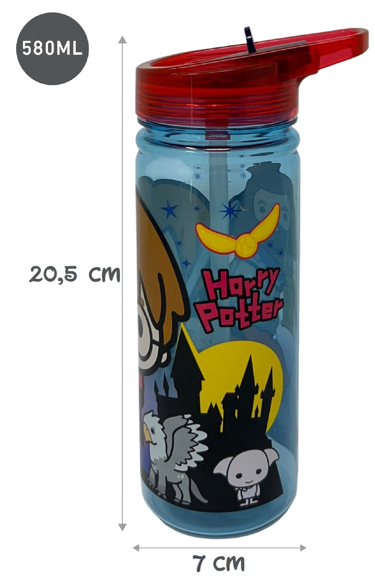 Borraccia Ecozen Harry Potter Chibi in Tritan Bottiglia con Beccuccio Ripiegabile 580 Ml -83216