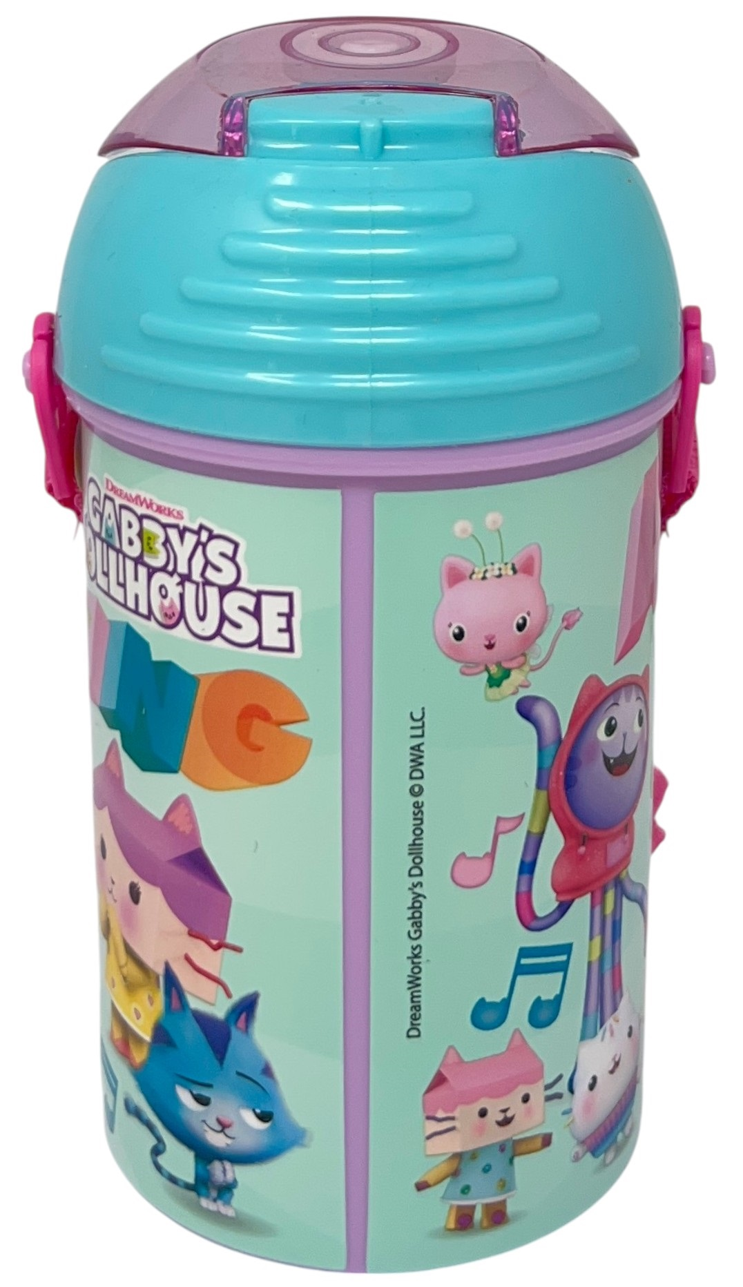 Borraccia Pop-Up Gabby's Dollhouse Bottiglia in Plastica Riutilizzabile con Tracolla 450 Ml - 83219