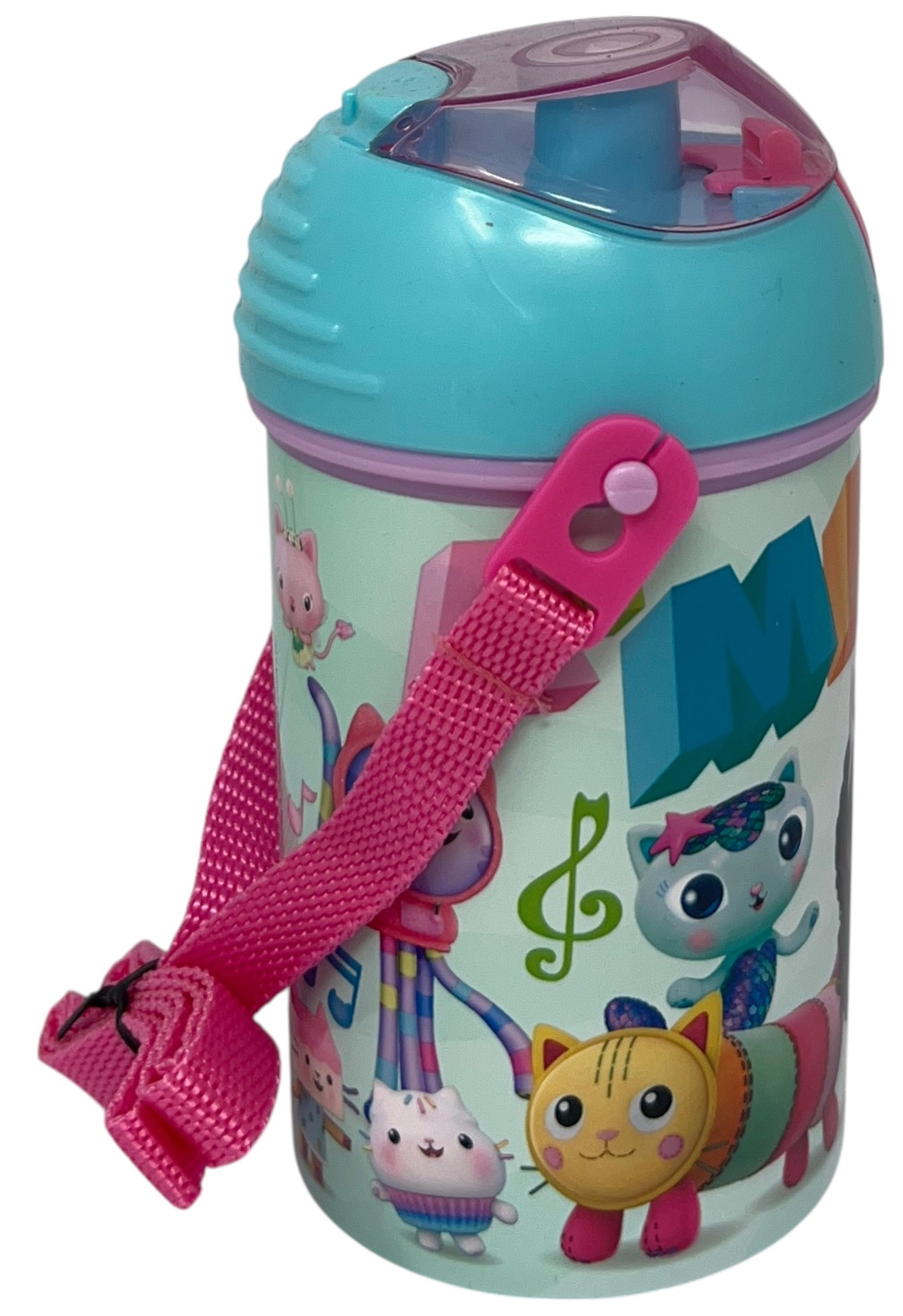 Borraccia Pop-Up Gabby's Dollhouse Bottiglia in Plastica Riutilizzabile con Tracolla 450 Ml - 83219