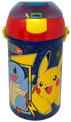 Borraccia Pop-Up Pikachu Pokémon Bottiglia in Plastica Riutilizzabile con Tracolla 450 Ml - 83220