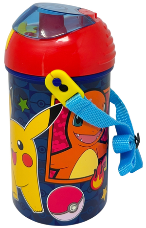 Borraccia Pop-Up Pikachu Pokémon Bottiglia in Plastica Riutilizzabile con Tracolla 450 Ml - 83220