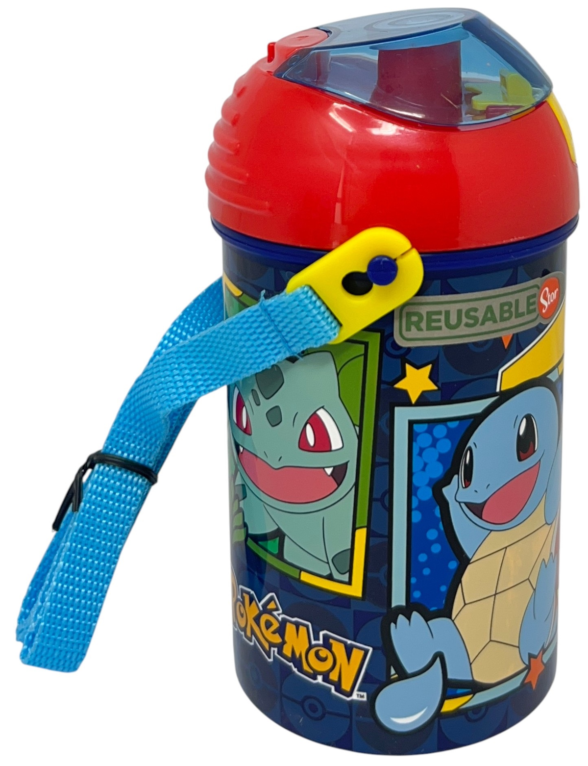 Borraccia Pop-Up Pikachu Pokémon Bottiglia in Plastica Riutilizzabile con Tracolla 450 Ml - 83220