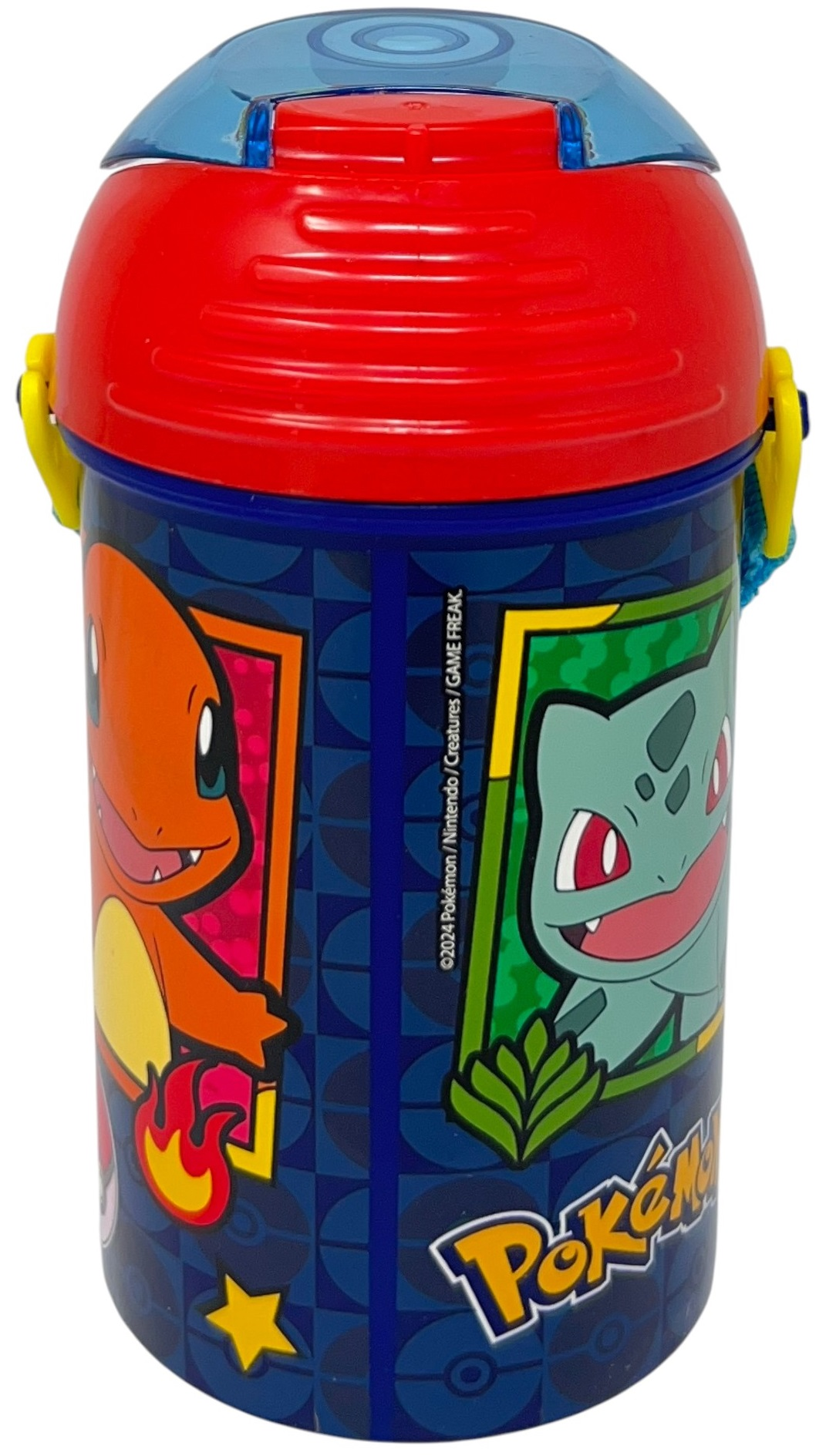 Borraccia Pop-Up Pikachu Pokémon Bottiglia in Plastica Riutilizzabile con Tracolla 450 Ml - 83220