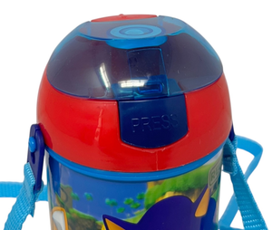 Borraccia Pop-Up Sonic Knuckles Tails Bottiglia in Plastica Riutilizzabile con Tracolla 450 Ml - 83221