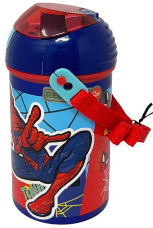Borraccia Pop-Up Spiderman MARVEL Bottiglia in Plastica Riutilizzabile con Tracolla 450 Ml - 83222