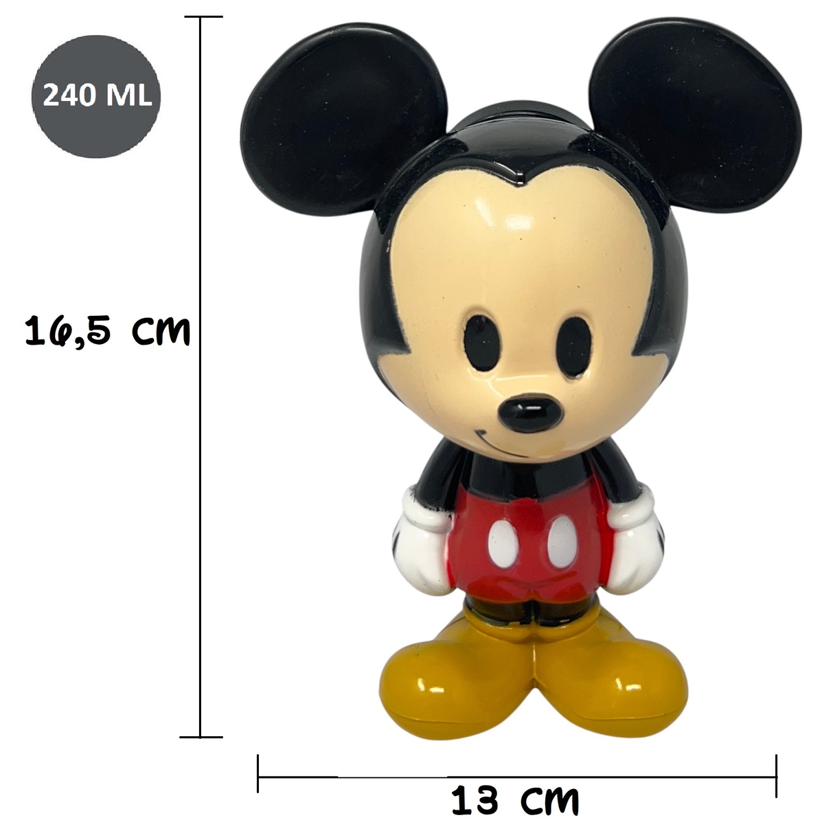 Borraccia Topolino DISNEY Personaggio 3d Mickey Bottiglia 240 Ml in Plastica Riutilizzabile Beccuccio Ripiegabile -83203