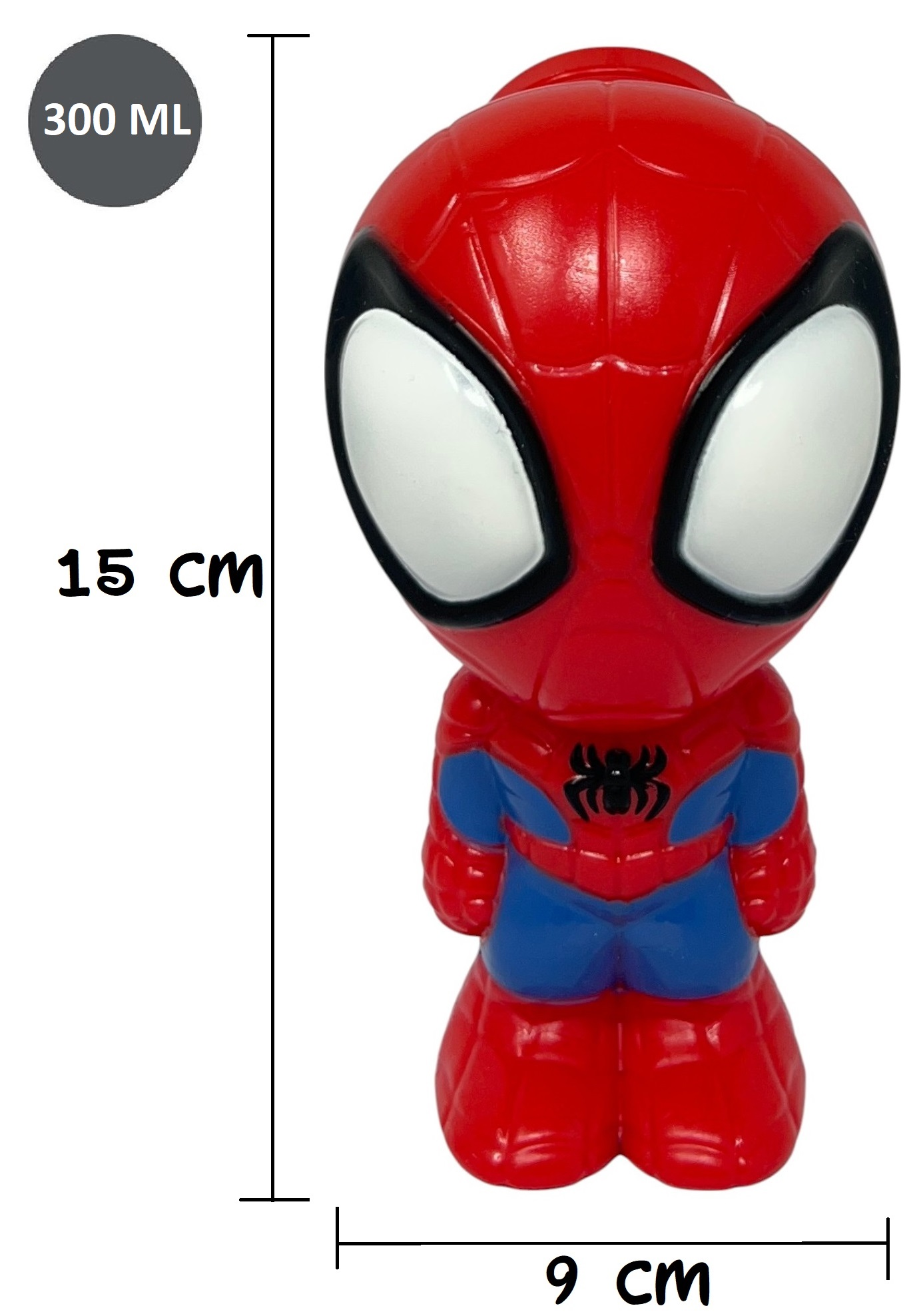 Borraccia Spiderman MARVEL Personaggio 3d Bottiglia 300 Ml in Plastica Riutilizzabile Beccuccio Ripiegabile -83205