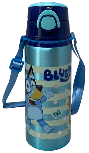 Borraccia in Alluminio Bluey e Bingo Bottiglia 730 Ml con Apertura Pop-Up e Tracolla - 83189