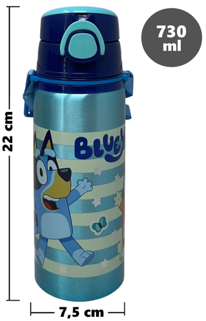 Borraccia in Alluminio Bluey e Bingo Bottiglia 730 Ml con Apertura Pop-Up e Tracolla - 83189