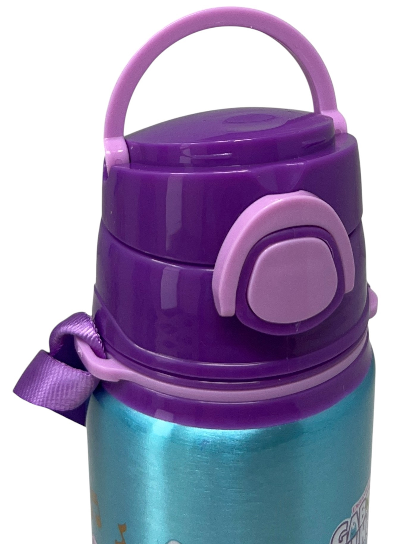 Borraccia in Alluminio Gabby's Dollhouse Bottiglia 730 Ml con Apertura Pop-Up e Tracolla - 83191