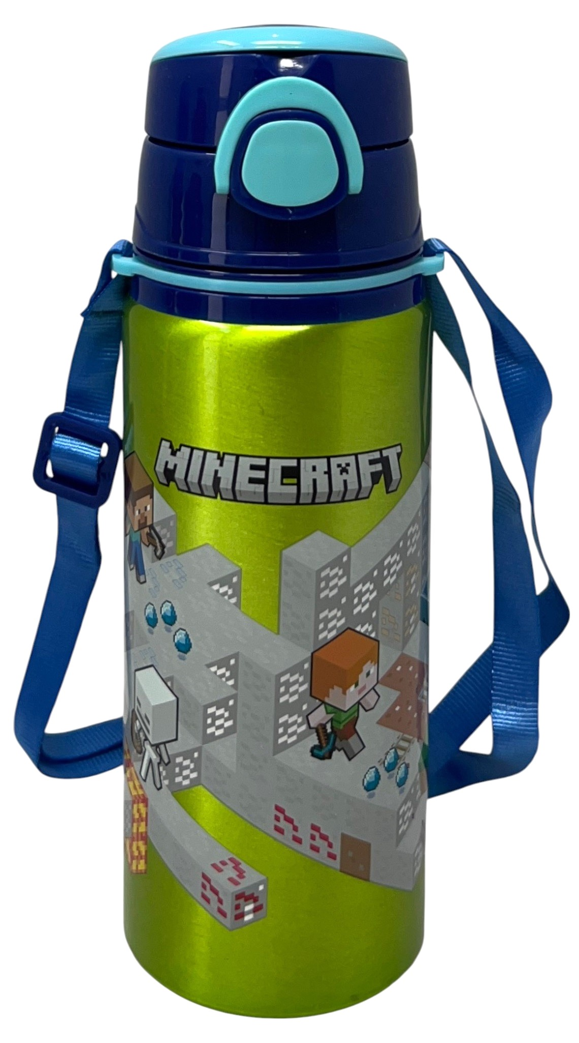 Borraccia in Alluminio Minecraft Bottiglia 730 Ml con Apertura Pop-Up e Tracolla - 83192