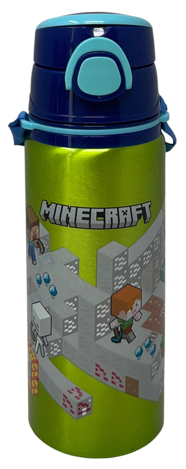 Borraccia in Alluminio Minecraft Bottiglia 730 Ml con Apertura Pop-Up e Tracolla - 83192