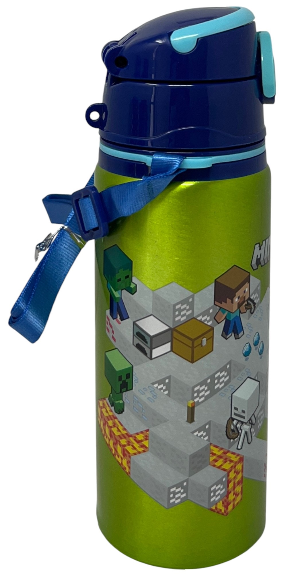 Borraccia in Alluminio Minecraft Bottiglia 730 Ml con Apertura Pop-Up e Tracolla - 83192