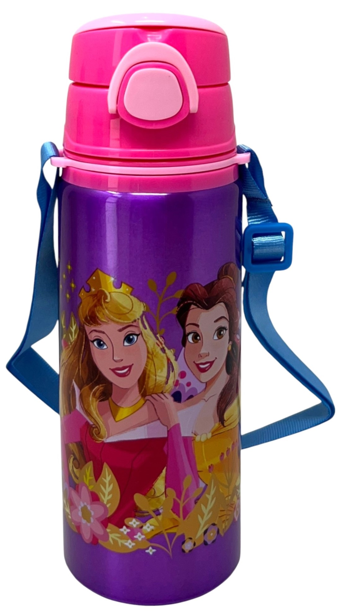Borraccia in Alluminio Principesse DISNEY Bottiglia 730 Ml con Apertura Pop-Up e Tracolla - 83195