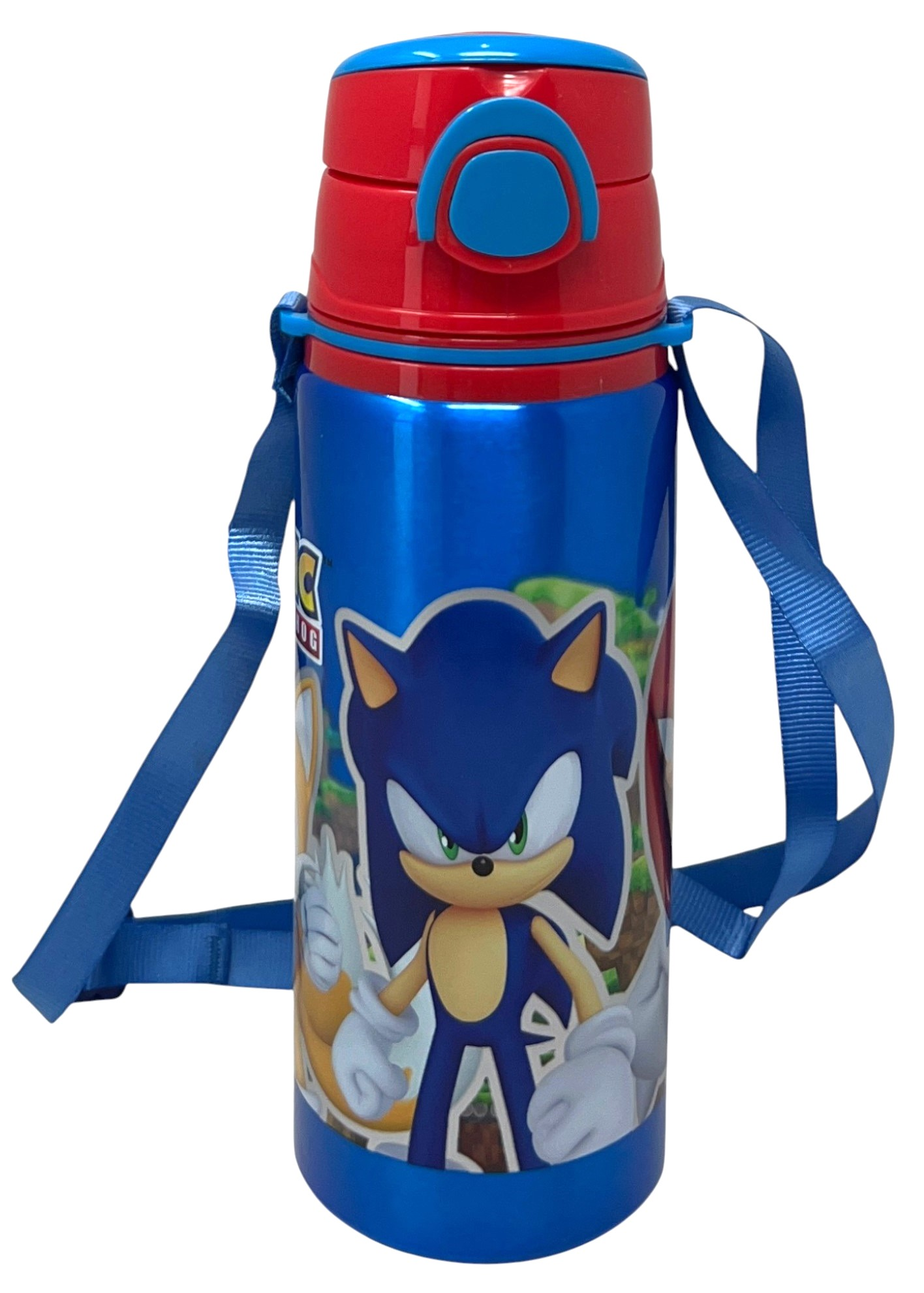 Borraccia in Alluminio Sonic the Hedgehog Bottiglia 730 Ml con Apertura Pop-Up e Tracolla - 83196