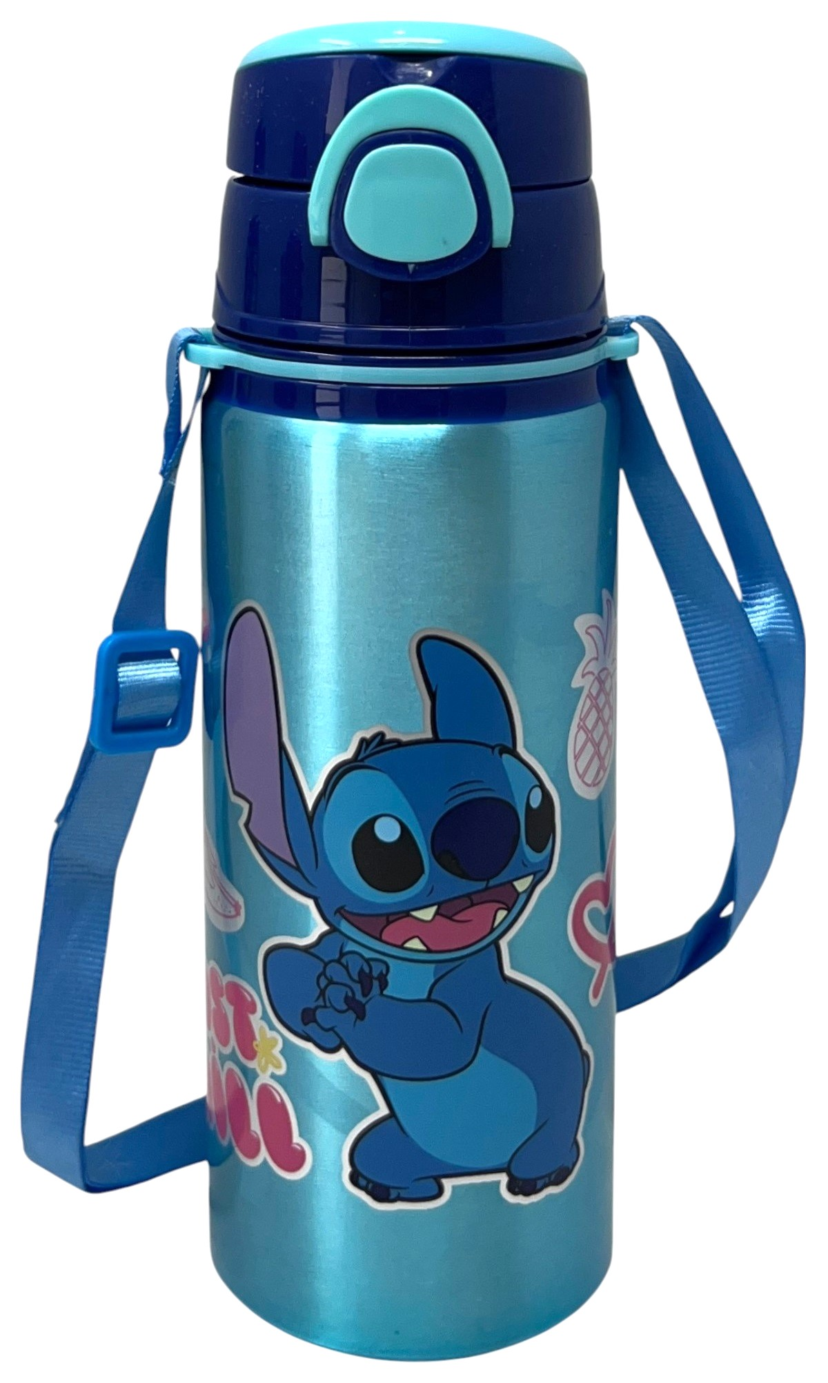 Borraccia in Alluminio Stitch DISNEY Bottiglia 730 Ml con Apertura Pop-Up e Tracolla - 83198