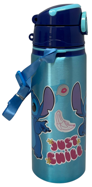Borraccia in Alluminio Stitch DISNEY Bottiglia 730 Ml con Apertura Pop-Up e Tracolla - 83198