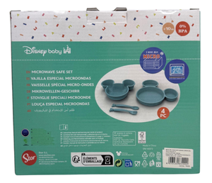 Set Pappa Topolino DISNEY Sagomato 4 Pezzi Stoviglie in Pp Riutilizzabile Adatto Al Microonde - 83200