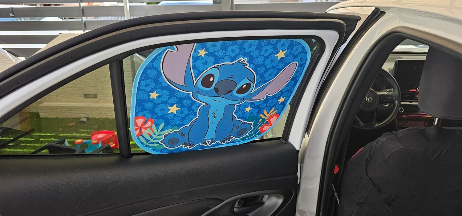 Tendine Parasole Laterali Stitch DISNEY Coppia di Tendine per Auto 44 X 33 CM Protezione Raggi Uv - 000564698