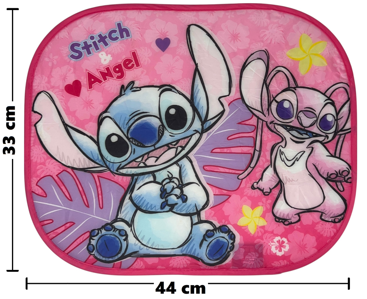 Tendine Parasole Laterali Stitch e Angel DISNEY Coppia di Tendine per Auto 44 X 33 CM Protezione Raggi Uv - 000564699