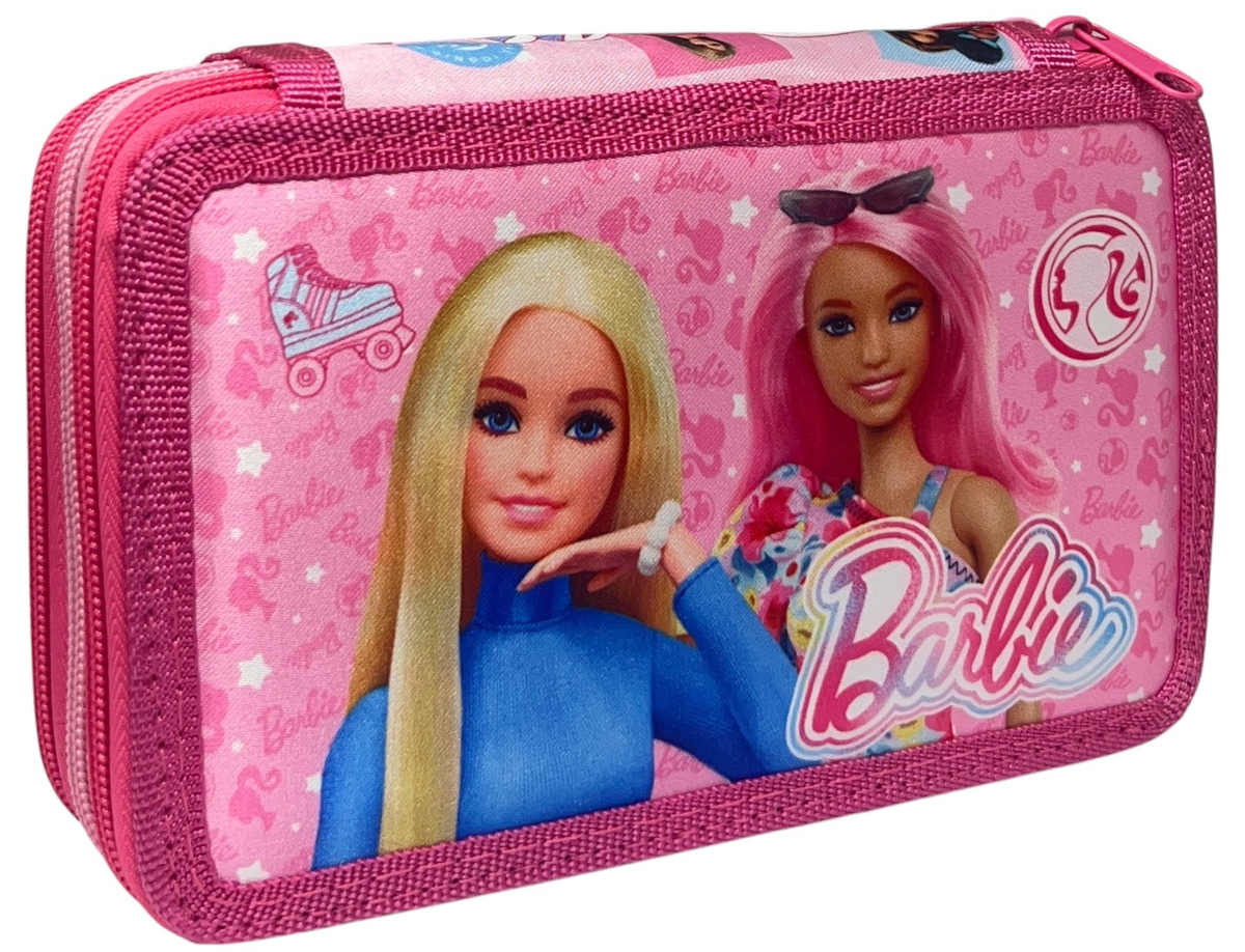 Astuccio 3 Zip Scuola Barbie Mattel Multiscomparto Portacolori Giotto - 1004e4224