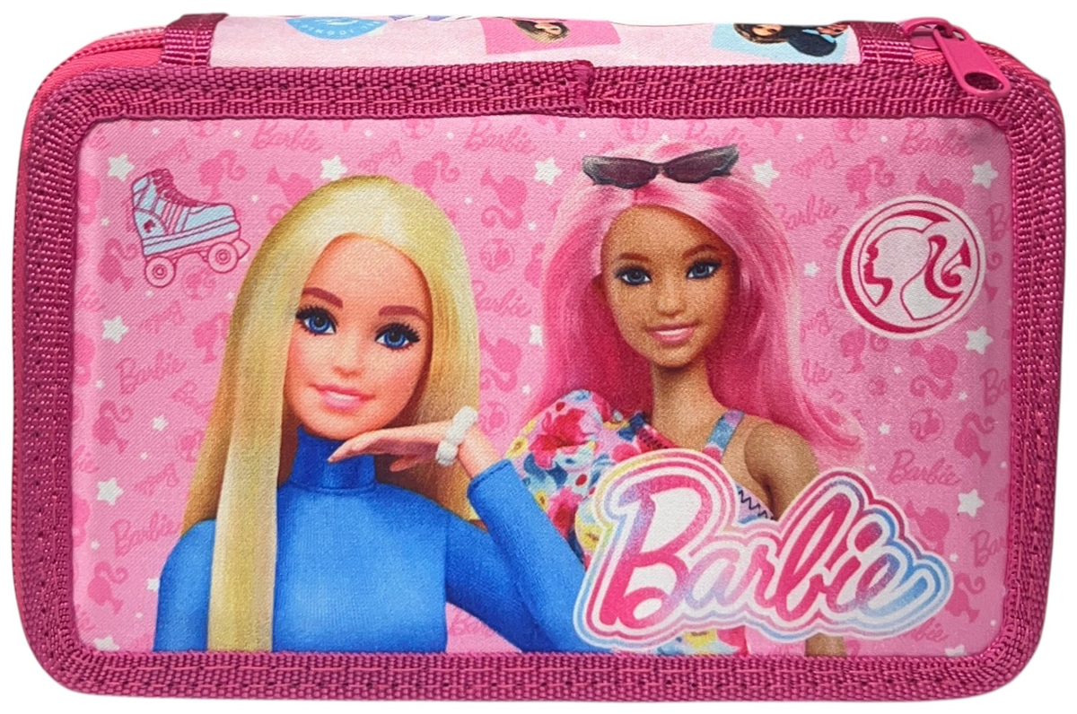 Astuccio 3 Zip Scuola Barbie Mattel Multiscomparto Portacolori Giotto - 1004e4224