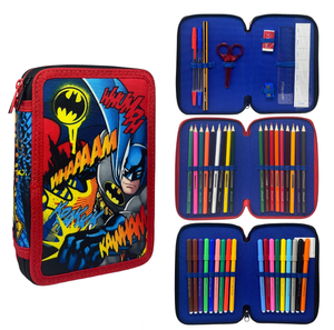 Astuccio 3 Zip Scuola Batman DC Multiscomparto Portacolori Giotto - 1004e4226